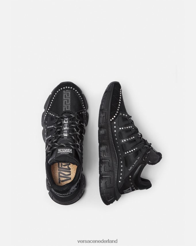 Versace Trigreca-sneakers met studs Heren zwart schoen J2T4F41544