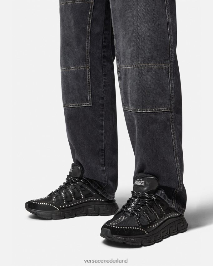 Versace Trigreca-sneakers met studs Heren zwart schoen J2T4F41544