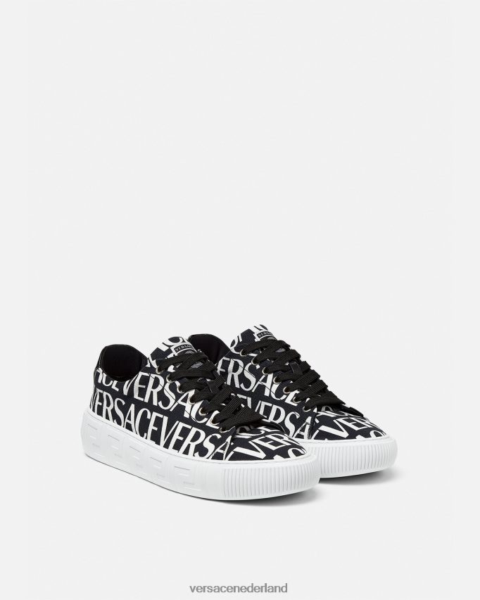 Versace all-over Greca-sneakers Heren zwart en afdrukken schoen J2T4F41550