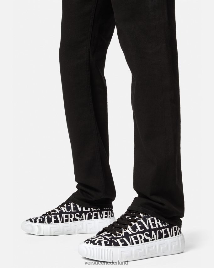 Versace all-over Greca-sneakers Heren zwart en afdrukken schoen J2T4F41550