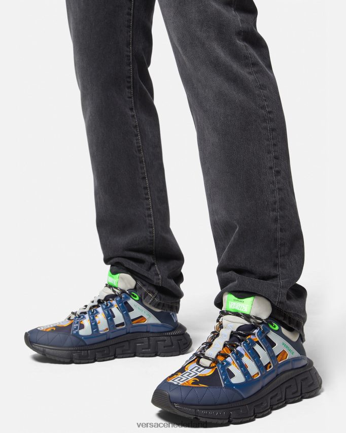 Versace barocco 660 trigreca sneakers Heren blauw schoen J2T4F41542