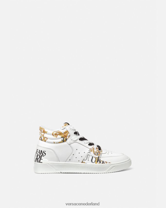 Versace couture-sneakers met Starlight-logo Heren goud en wit schoen J2T4F42463