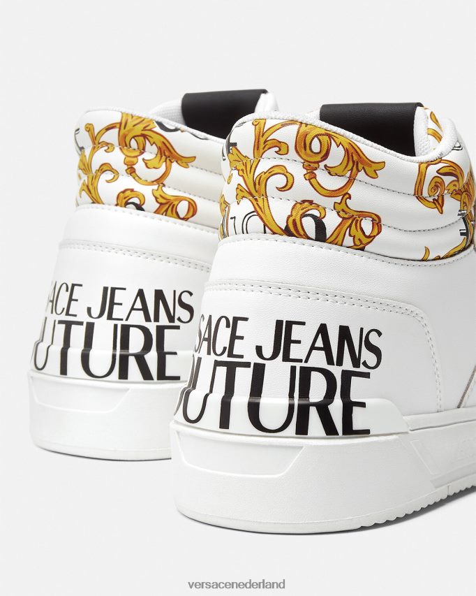 Versace couture-sneakers met Starlight-logo Heren goud en wit schoen J2T4F42463