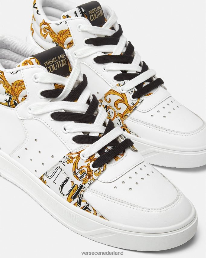 Versace couture-sneakers met Starlight-logo Heren goud en wit schoen J2T4F42463