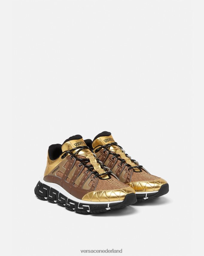 Versace trigreca-sneakers Heren bruin en goud schoen J2T4F41512
