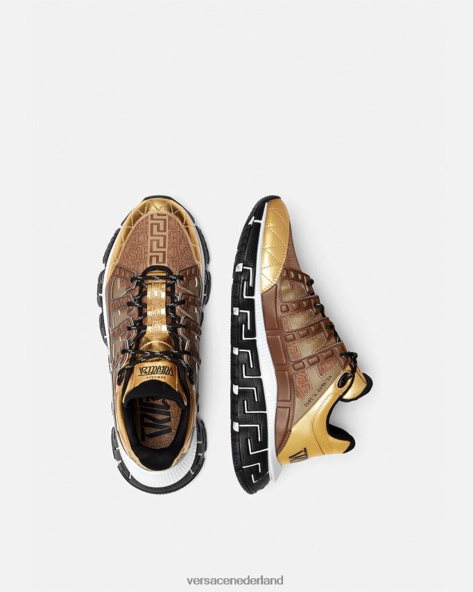 Versace trigreca-sneakers Heren bruin en goud schoen J2T4F41512