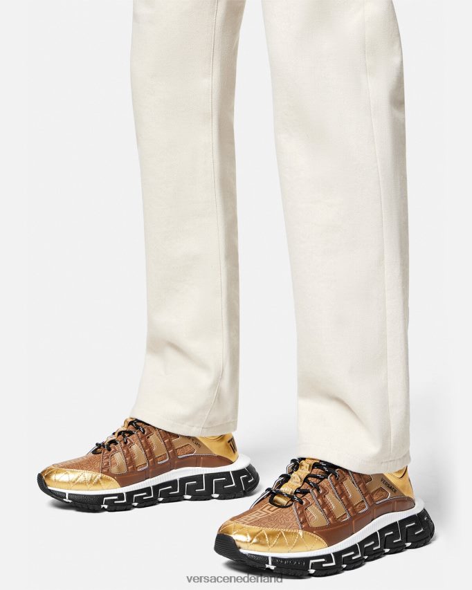 Versace trigreca-sneakers Heren bruin en goud schoen J2T4F41512