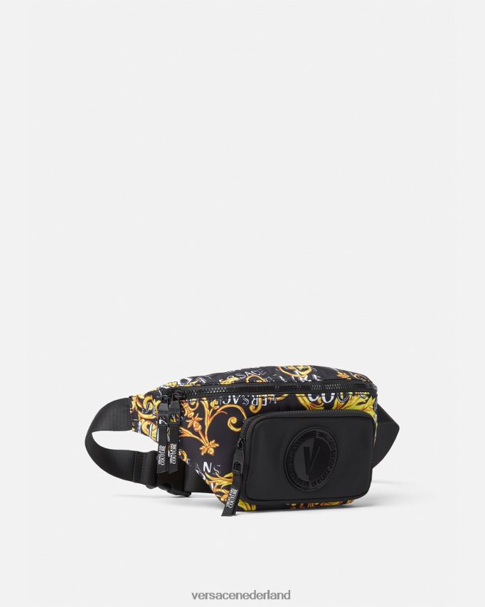 Versace Couture heuptas met logo Heren zwart goud Tassen J2T4F42495