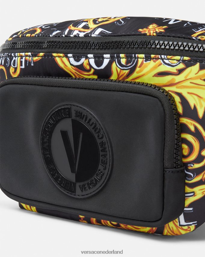 Versace Couture heuptas met logo Heren zwart goud Tassen J2T4F42495