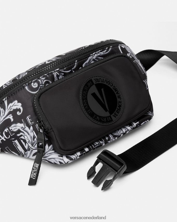 Versace Couture heuptas met logo Heren zwart grijs Tassen J2T4F42494