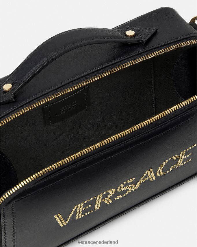 Versace Messengertas met logo en studs Heren zwart Tassen J2T4F41502