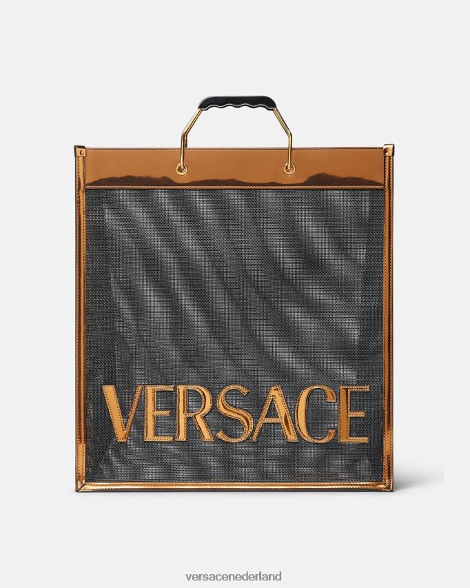 Versace shopper hoge draagtas Heren zwart en karamel Tassen J2T4F41509