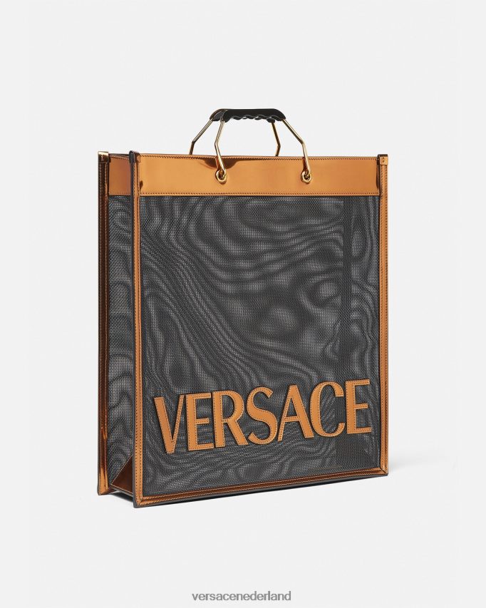 Versace shopper hoge draagtas Heren zwart en karamel Tassen J2T4F41509
