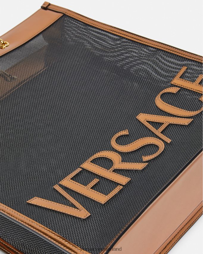 Versace shopper hoge draagtas Heren zwart en karamel Tassen J2T4F41509