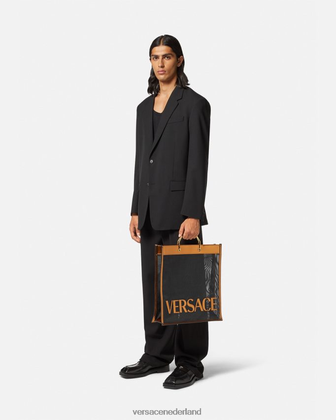 Versace shopper hoge draagtas Heren zwart en karamel Tassen J2T4F41509