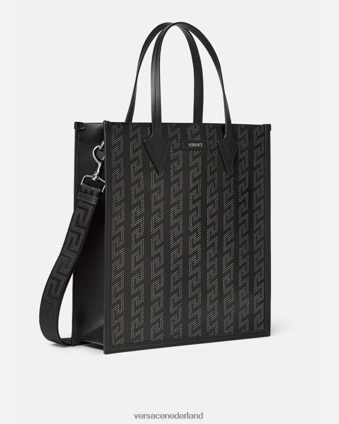Versace Greca hoge draagtas met studs Heren zwart Tassen J2T4F41489