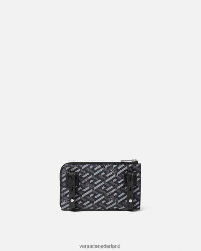 Versace La Greca kenmerkende crossbodytas Heren zwart grijs Tassen J2T4F41484