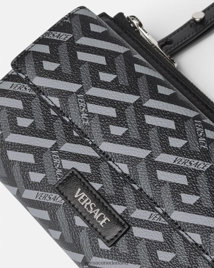 Versace La Greca kenmerkende crossbodytas Heren zwart grijs Tassen J2T4F41484