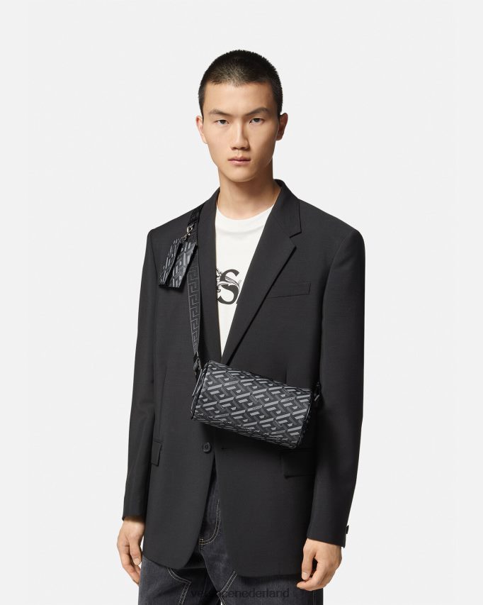 Versace La Greca kenmerkende crossbodytas Heren zwart grijs Tassen J2T4F41485
