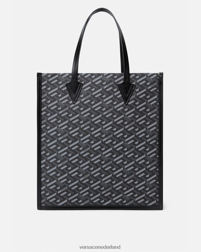 Versace La Greca kenmerkende grote draagtas Heren zwart grijs Tassen J2T4F41476