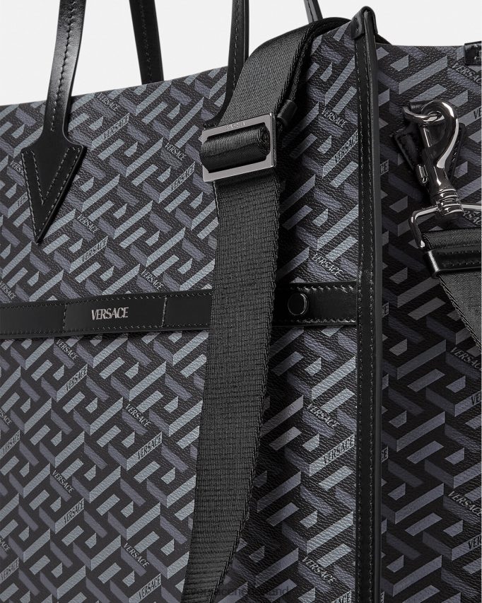 Versace La Greca kenmerkende grote draagtas Heren zwart grijs Tassen J2T4F41476