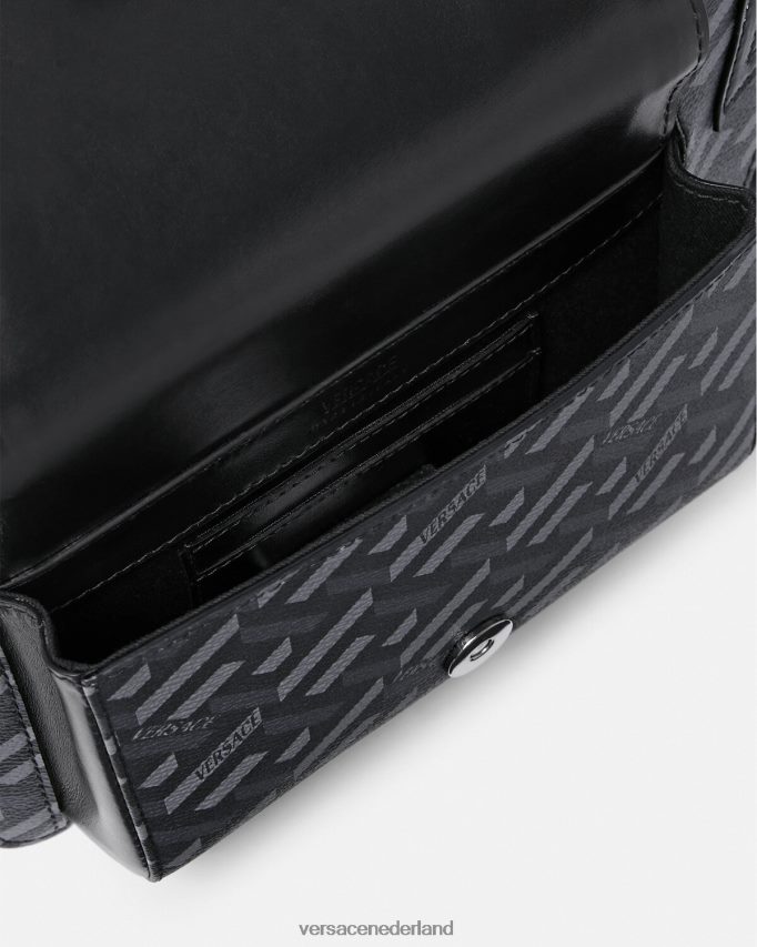 Versace La Greca kenmerkende heuptas Heren zwart grijs Tassen J2T4F41486
