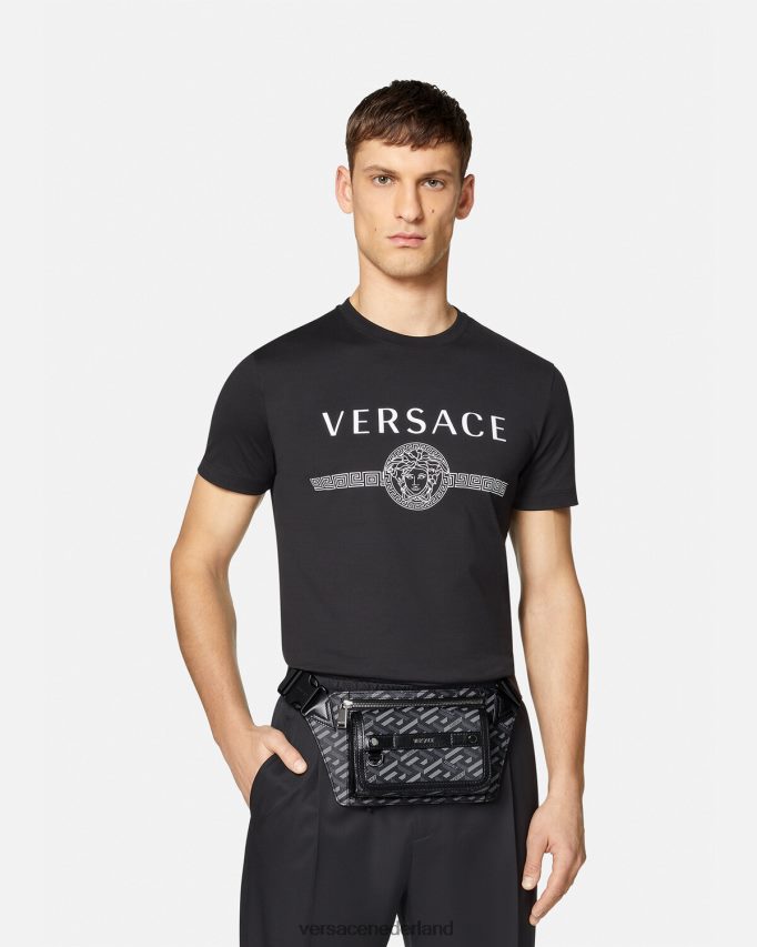 Versace La Greca kenmerkende heuptas Heren zwart grijs Tassen J2T4F41486