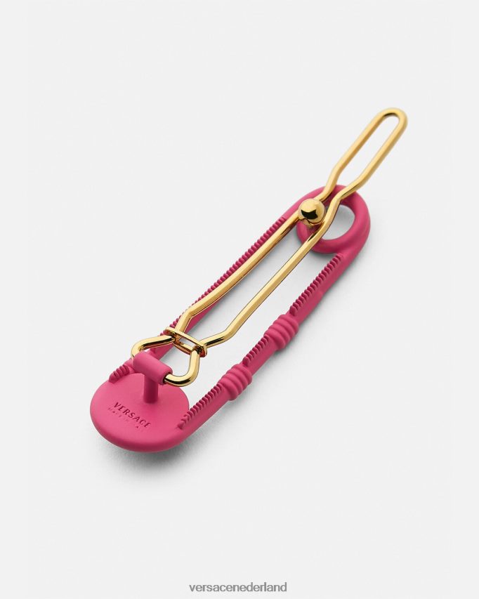 Versace haarclip met veiligheidsspeld kinderen roze en goud accessoires J2T4F42074
