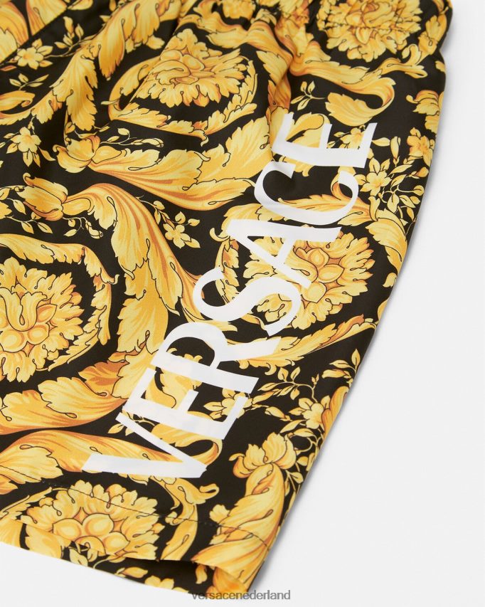 Versace Barocco-zwemshort met logo kinderen afdrukken kleding J2T4F42096