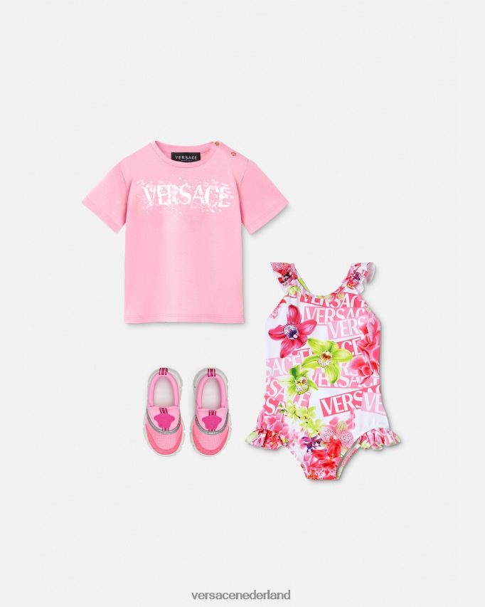 Versace Logo orchidee babyzwempak kinderen wit & bedrukt kleding J2T4F41865