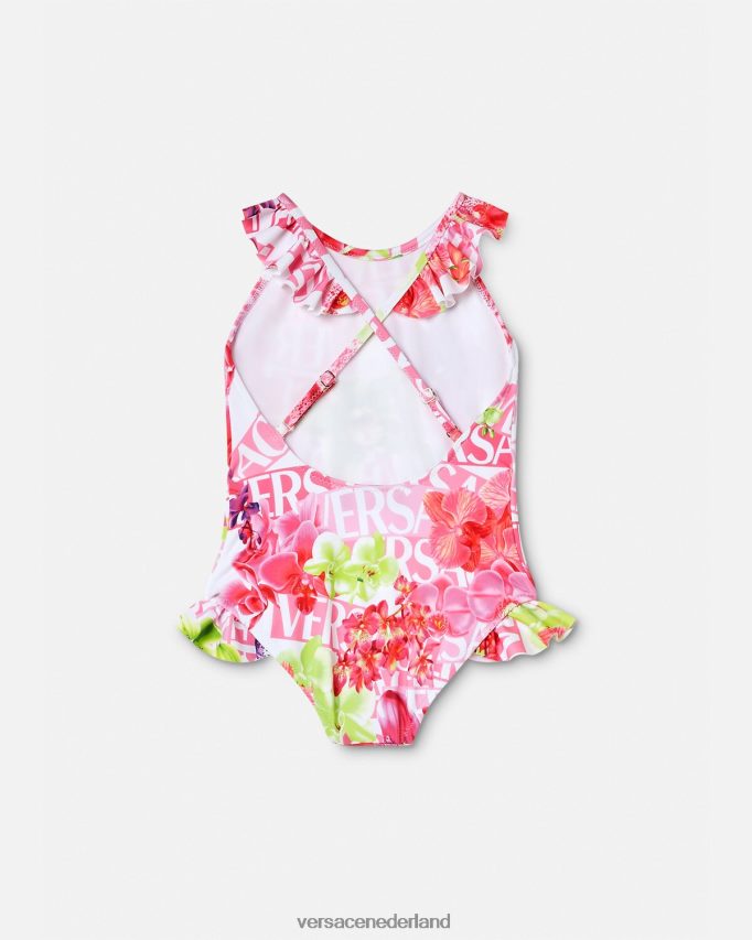 Versace Logo orchidee babyzwempak kinderen wit & bedrukt kleding J2T4F41865