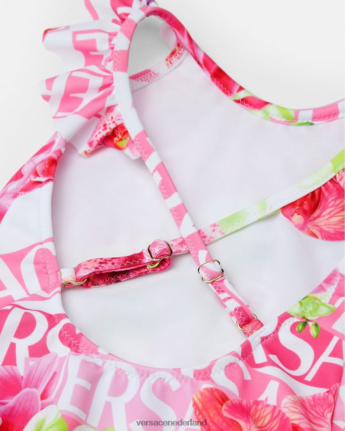 Versace Logo orchidee babyzwempak kinderen wit & bedrukt kleding J2T4F41865