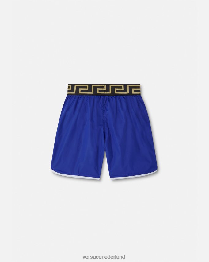 Versace Medusa Greca zwemshort met rand kinderen blauw kleding J2T4F42113