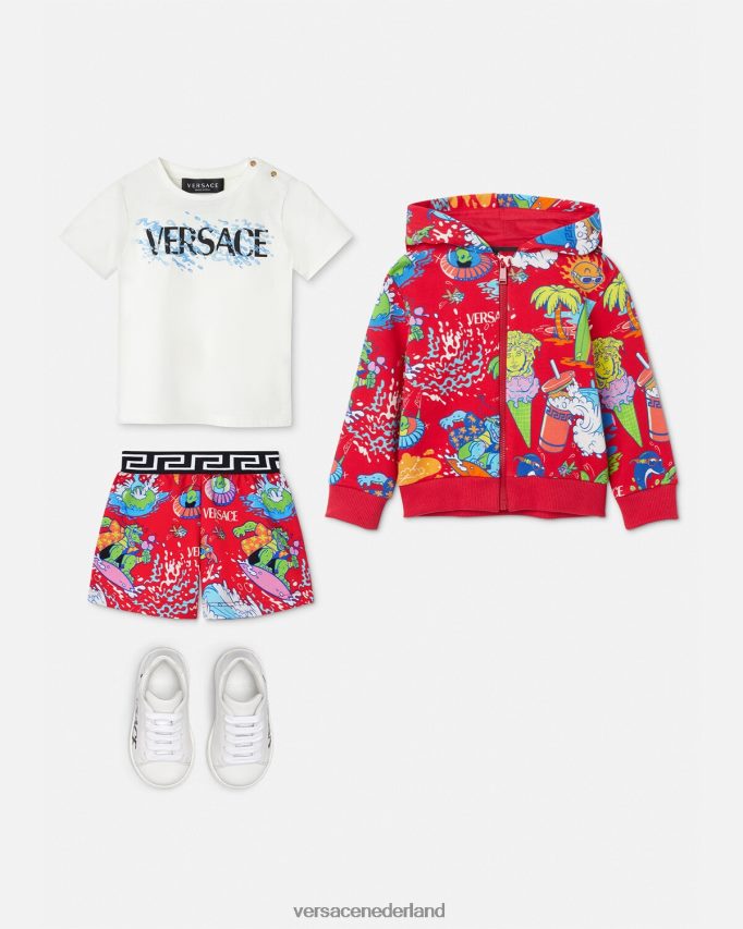 Versace Medusa sunnies baby-hoodie met rits kinderen rood kleding J2T4F41927