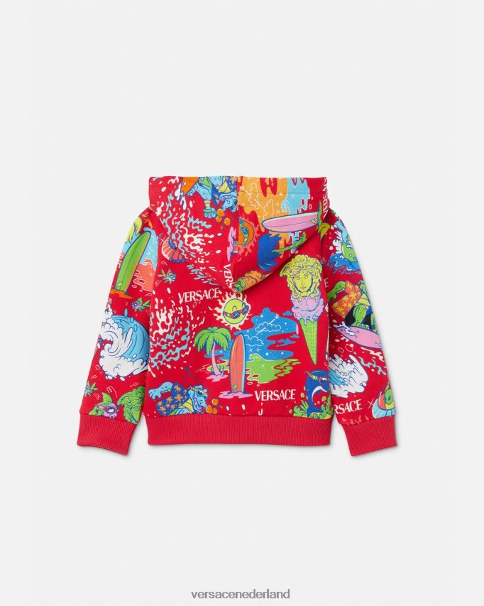 Versace Medusa sunnies baby-hoodie met rits kinderen rood kleding J2T4F41927