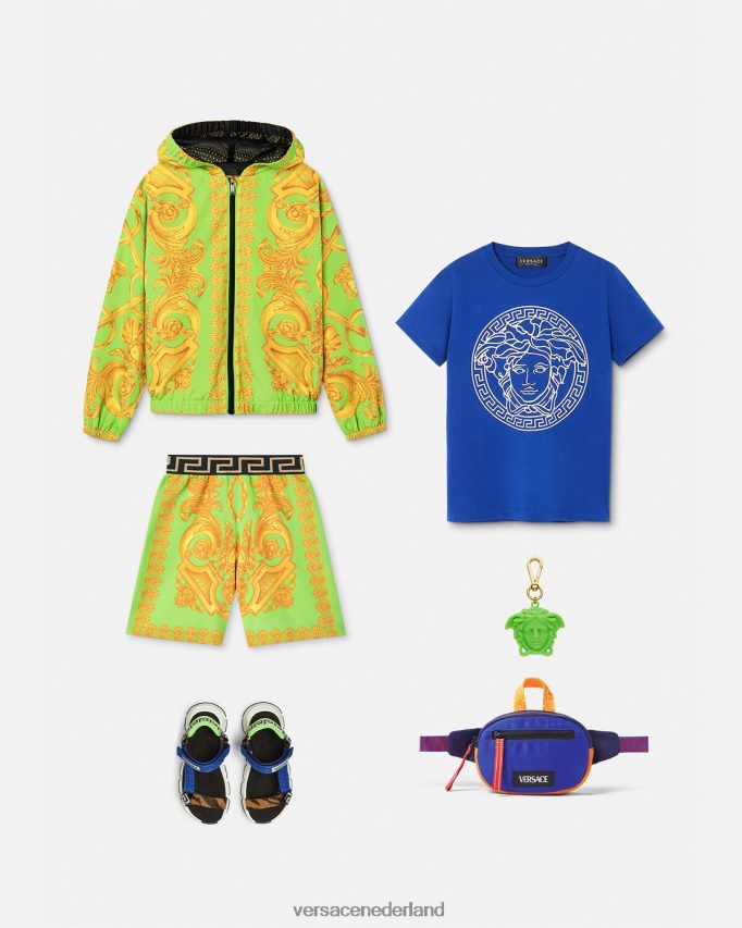 Versace barocco 660 windjack kinderen goud en groen kleding J2T4F42109