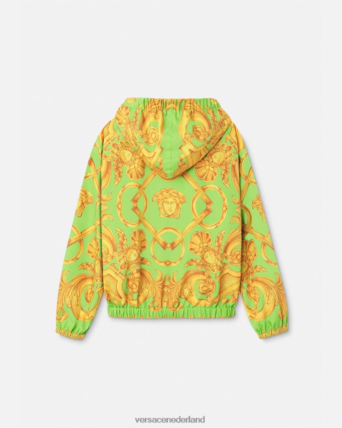 Versace barocco 660 windjack kinderen goud en groen kleding J2T4F42109
