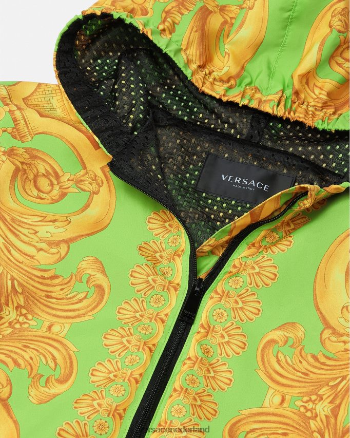 Versace barocco 660 windjack kinderen goud en groen kleding J2T4F42109