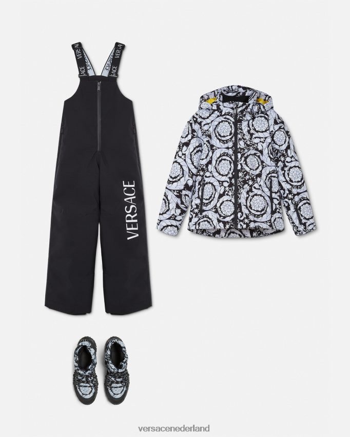 Versace zilveren barok ski-jack kinderen zwart grijs kleding J2T4F41952