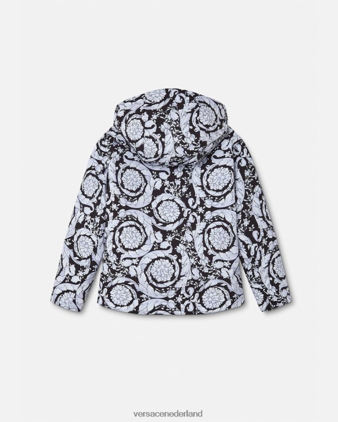 Versace zilveren barok ski-jack kinderen zwart grijs kleding J2T4F41952