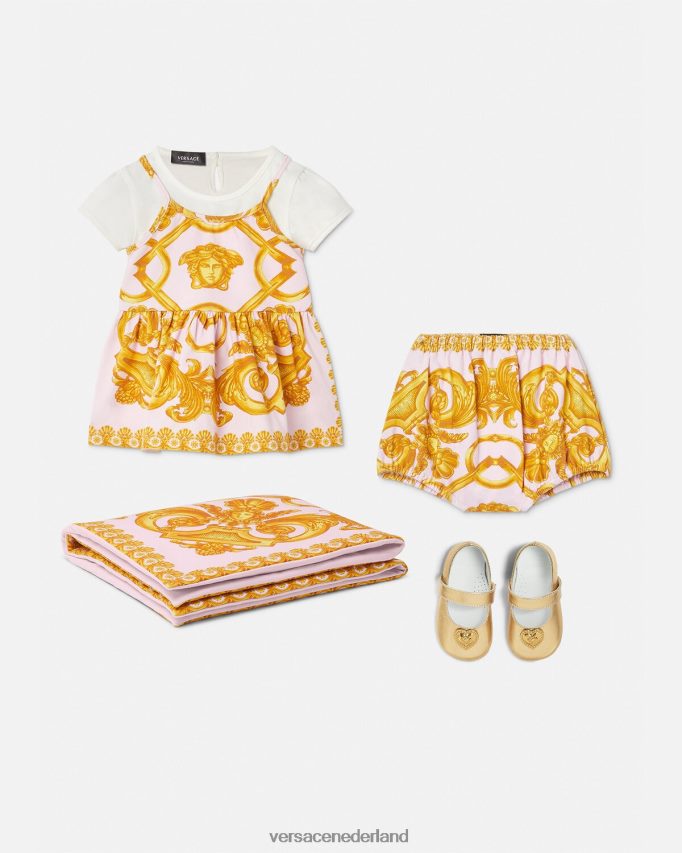 Versace Barocco 660 babykledingset kinderen roze en wit kleding J2T4F41828