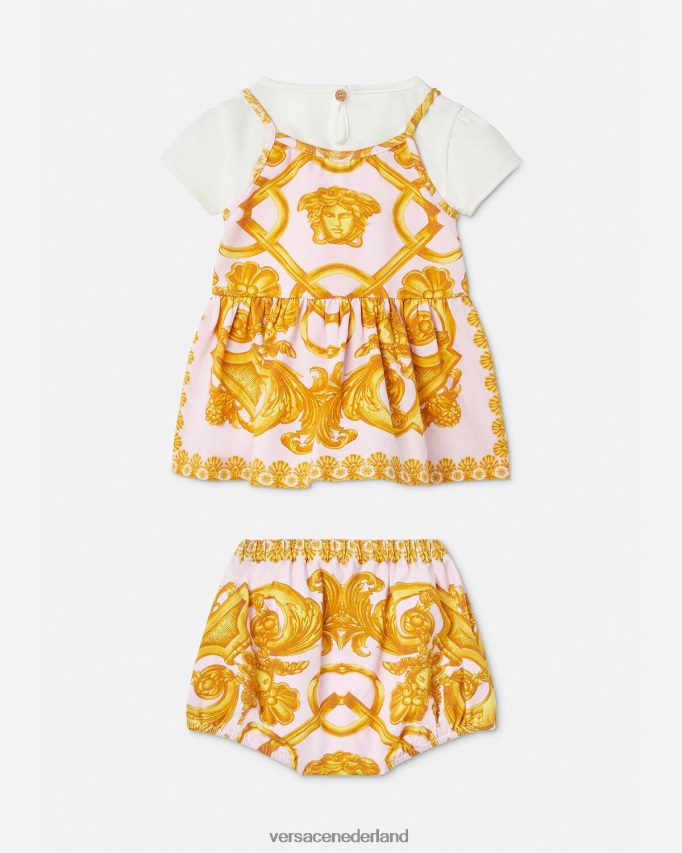 Versace Barocco 660 babykledingset kinderen roze en wit kleding J2T4F41828