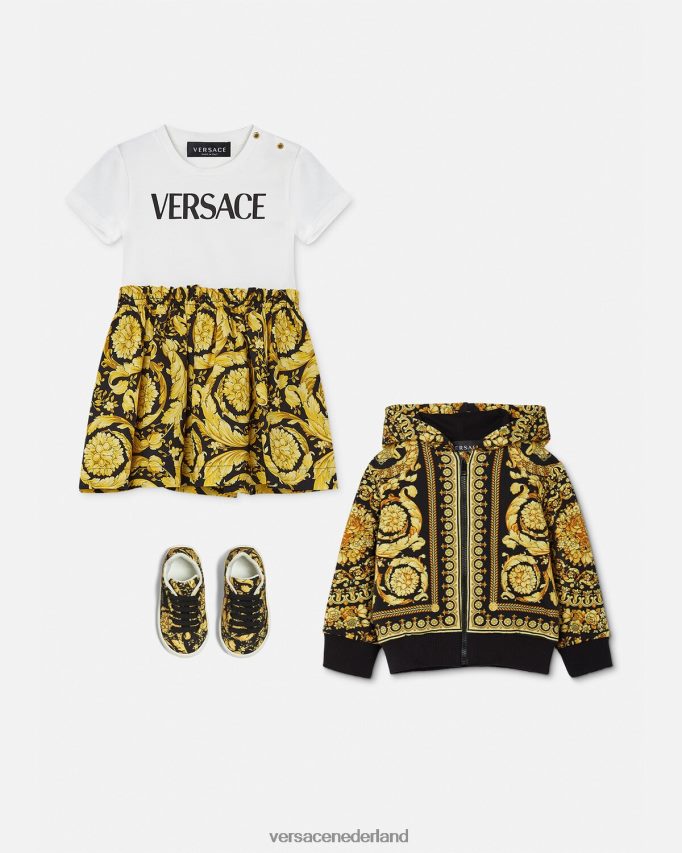 Versace Barocco baby t-shirtjurkje kinderen wit & bedrukt kleding J2T4F41858