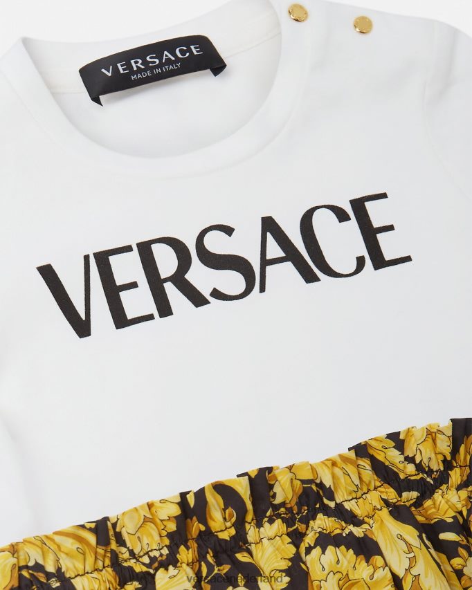 Versace Barocco baby t-shirtjurkje kinderen wit & bedrukt kleding J2T4F41858