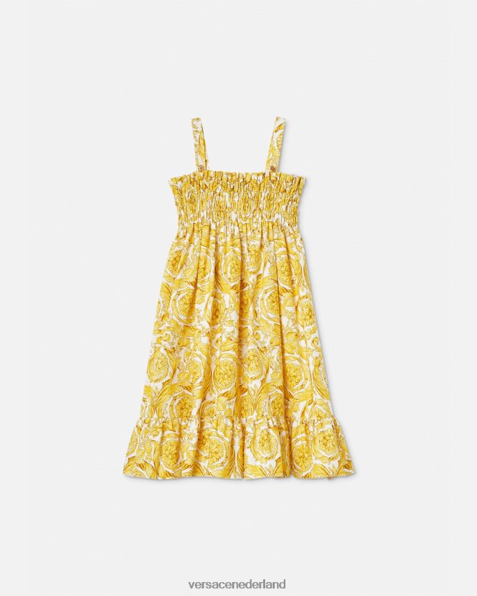 Versace Barocco jurk met ruches kinderen afdrukken kleding J2T4F41988