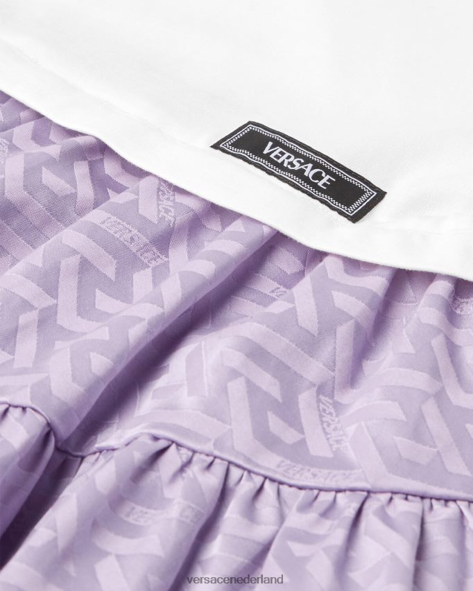 Versace La Greca T-shirtjurk kinderen wit en lila kleding J2T4F41996