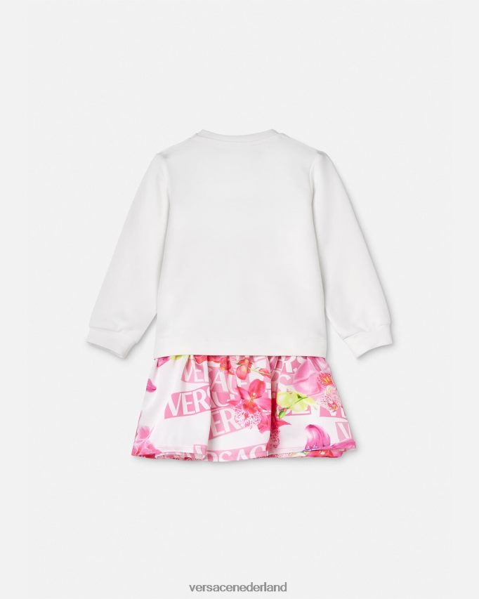 Versace Orchidee babyjurkje met logo kinderen roze & print kleding J2T4F41870