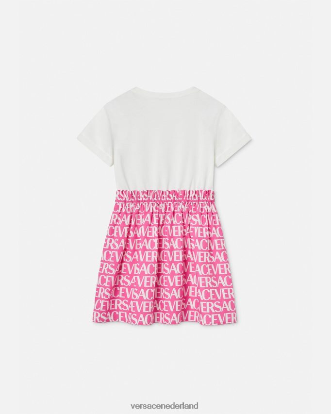 Versace all-over jurk kinderen wit en roze kleding J2T4F41980