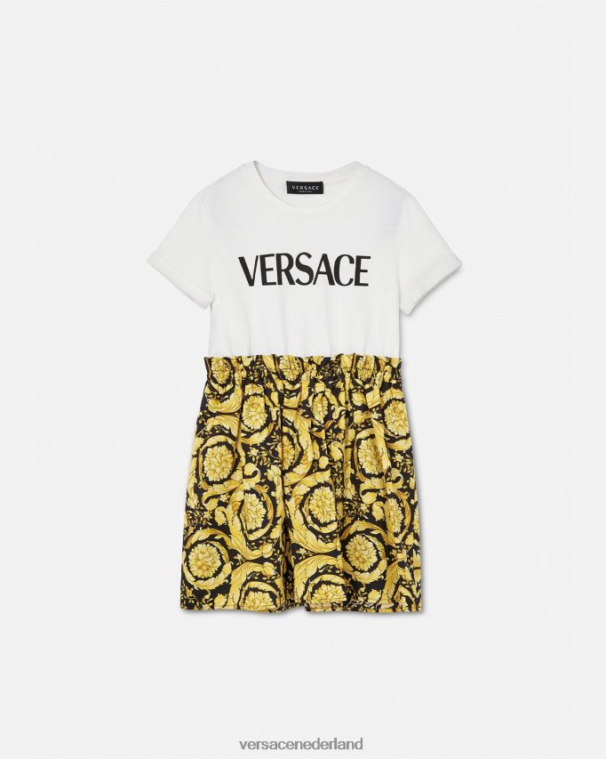 Versace barocco t-shirtjurk kinderen wit & bedrukt kleding J2T4F41953