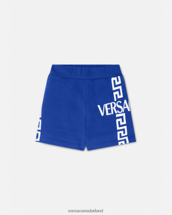 Versace Babyshort met Greca-logo kinderen blauw kleding J2T4F41889